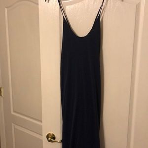 Full length navy casual maxi dress